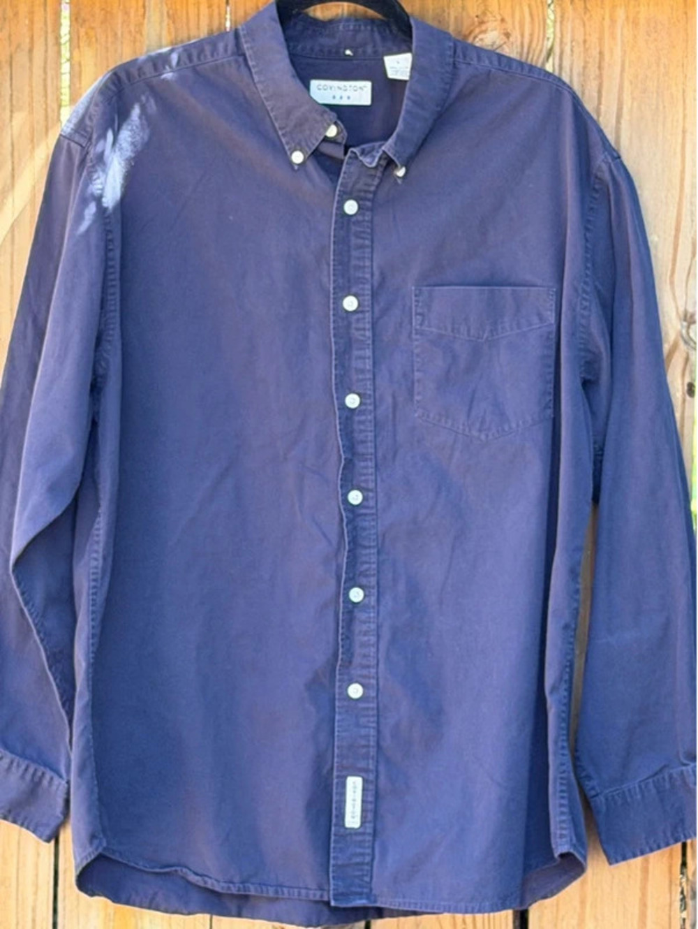 Smart-casual to Rugged-Navy Long Sleeve Button-down in Lg. For school or work